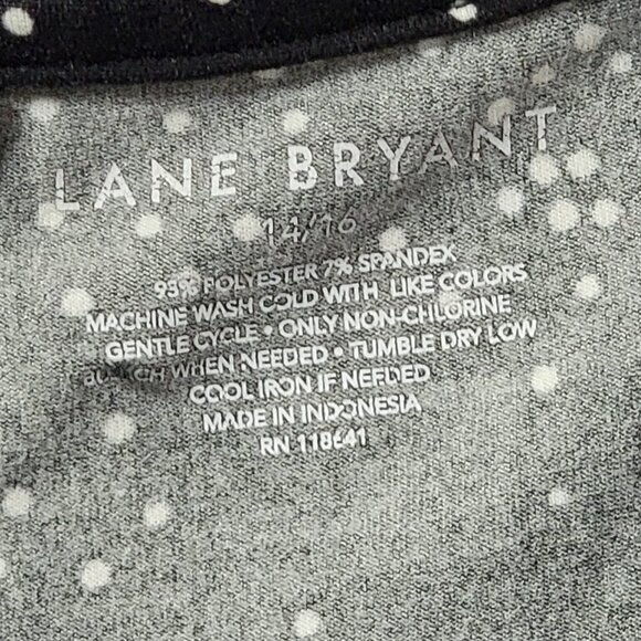 Lane Bryant Women's Plus Size 14/16 Black Polka Dot High Low Tunic - Picture 2 of 5